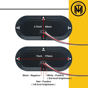 Tmh 6 Oval Amber Led Trailer Tail Light Surface Mount 10 Led Waterproof Stop Brake Turn Trailer Lights For Truck Rv Bus Lorry