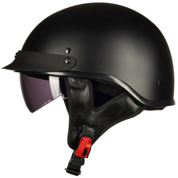 Ilm Half Helmet Motorcycle Open Face Sun Visor Quick Release Buckle Dot Approved Cycling Motocross Suits Men Women 205V M Matt