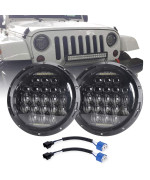 Cowone 7 Inch Round 5D 130W Led Projector Headlight With Drl Compatible With Jeep Wrangler Jk Tj Lj Cj For Motorcycles