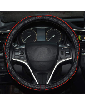 Rueesh Microfiber Leather Car Steering Wheel Cover Soft Padding Durable No Smell Universal 15 Inch Steering Cover Antislip