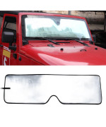 Winunite Front Windshield Sunshade Compatible With 19972017 Jeep Wrangler Tj Jk Jku 24 Doors Roll Up Car Window Heat Shield