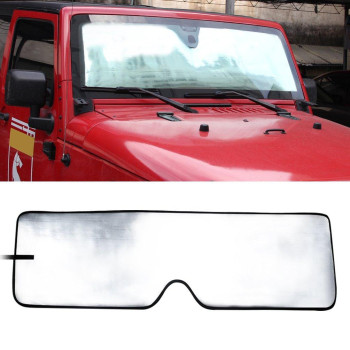 Winunite Front Windshield Sunshade Compatible With 19972017 Jeep Wrangler Tj Jk Jku 24 Doors Roll Up Car Window Heat Shield