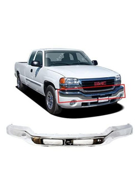 Mbi Auto Chrome Steel Front Bumper Face Bar Compatible With 2003 2004 2005 2006 Gmc Sierra 1500 2500Hd 3500 2007 Classic Pi