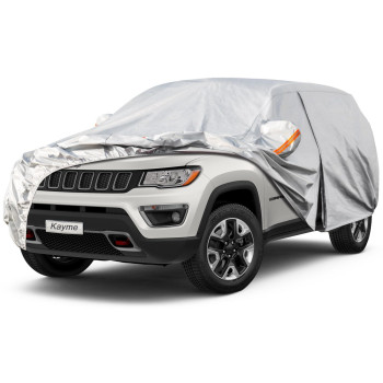 Kayme 6 Layers Suv Car Cover Waterproof All Weather For Automobiles Outdoor Full Size Cover Rain Sun Uv Protection With Zipper