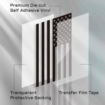 Die Cut Subdued Matte Black American Flag Sticker 3 X 5 Tactical Military Flag Usa Decal Great For Car Hard Hat Car Vinyl