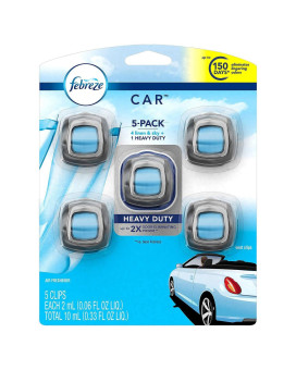 Febreze Car Air Freshener Set Of 5 Clips Linen Skyup To 150 Days Packaging May Vary