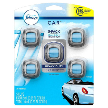 Febreze Car Air Freshener Set Of 5 Clips Linen Skyup To 150 Days Packaging May Vary