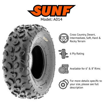 Sunf A014 Xcsport Atv Go Kart 145706 14X66 Knobby Tires 6 Pr Tubeless Pair Of 2