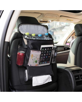 Autoark Car Seat Back Organizer And Cooler Set Multipocket Travel Storage Bagheatpreservation And Waterproof Biggercapacity