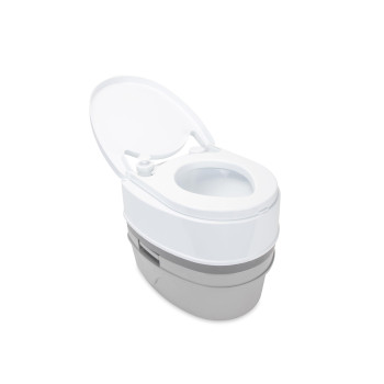 Camco Camper Rv Premium Travel Toilet Features A 53Gallon Detachable Holding Tank Pump Flush Design Springloaded Latch