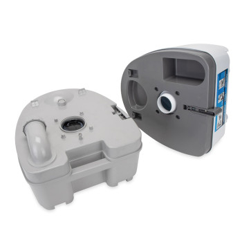 Camco Camper Rv Premium Travel Toilet Features A 53Gallon Detachable Holding Tank Pump Flush Design Springloaded Latch