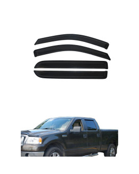 Gldifa Wind Deflector Compatible With 20042008 Ford F150Lincoln Mark Lt Super Crew Cab Sunrain Guards Window Visor 4Pcs 94443