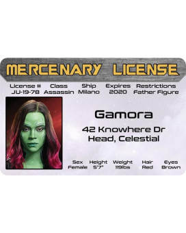 Signs 4 Fun Parody Drivers License Gamora Id Fake Id Novelty Card Collectible Trading Card Drivers License Novelty Gift