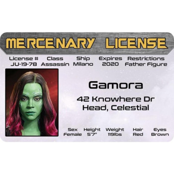 Signs 4 Fun Parody Drivers License Gamora Id Fake Id Novelty Card Collectible Trading Card Drivers License Novelty Gift