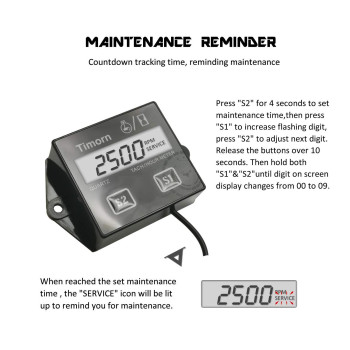 Tachometer For Small Engine Inductive Hour Meter For 2 Stroke 4 Stroke Small Engine Timorn Replaceable Battery Waterproof Tac