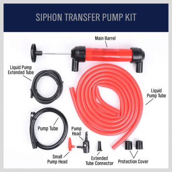 Horusdy Multiuse Siphon Fuel Transfer Pump Kit For Gas Oil And Liquids