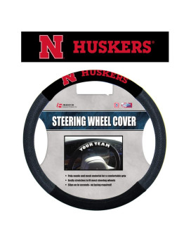 Nebraska Cornhuskers Steering Wheel Cover Mesh Style N Logo Design Co