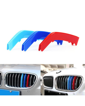 Xotic Tech Mcolored Tri Grille Insert Trims Strips Front Center Kidney Grilles Compatible With Bmw F10 F11 5 Series Standard C