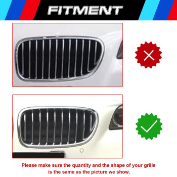 Xotic Tech Mcolored Tri Grille Insert Trims Strips Front Center Kidney Grilles Compatible With Bmw F10 F11 5 Series Standard C