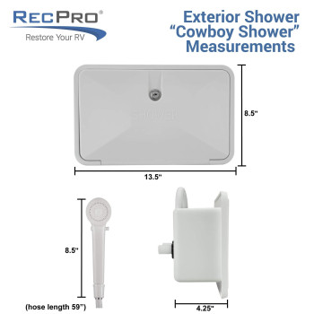 Recpro Rv Exterior Shower Box Kit Faucet Hose Camper Trailer Cowboy Shower White