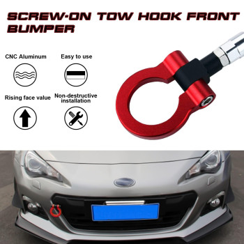 Xotic Tech Jdm Sport Track Racing Style Cnc Aluminum Screwon Tow Hook Front Rear Bumper Compatible With Scion Frs Subaru Brz W