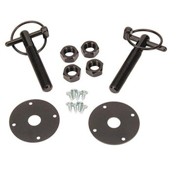 Black Aluminum Hood Pin Kit Includes Qclips 12 Aluminum Studs Scuff Plates Nuts Pin Length 35 Thread Length 225