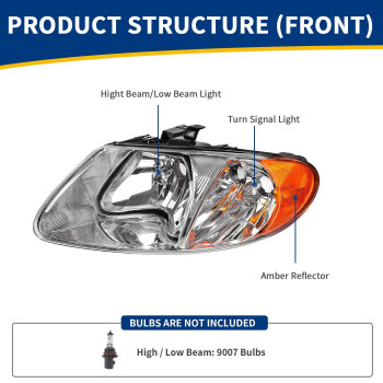 Autosaver88 Oe Style Headlight Assembly Compatible With 0107 Dodge Caravan 0103 Chrysler Voyager 0104 Chrysler Town And Cou