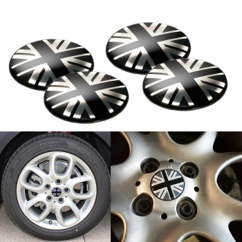 Xotic Tech 4X Union Jack Uk Flag Style Wheel Center Cap Covers Compatible With Mini Coopers R50 R51 R52 R53 R55 R56 R57 R58 R59