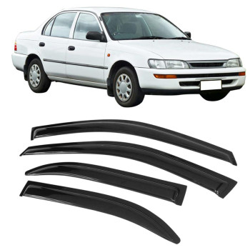 Window Visors Compatible With 19931997 Toyota Corolla Dark Smoke Car Rain Sun Window Shade Guard Visor Smoke By Ikon Motorspor