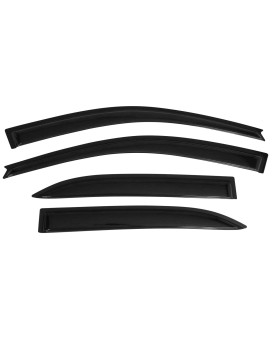 Window Visors Compatible With 20032008 Toyota Corolla Dark Smoke Car Rain Sun Window Shade Guard Wind Deflector Smoke By Ikon