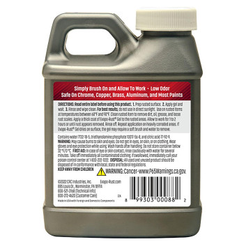 Crc Evaporust Gel Rust Remover 8 Fl Oz Rust Remover For Vertical Surfaces Eliminates Oxides From Aluminum Cast Iron And St