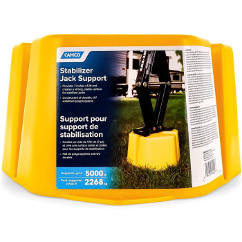 Camco Yellow Stabilizer Jack Support Provides A Sturdy Durable Surface For Stabilizer Jacks Offers 7 Of Lift Constructed