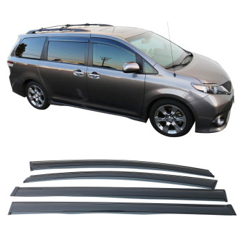 Ikon Motorsports Window Visor Compatible With 20112020 Toyota Sienna Injection Polycarbonate Window Visor Rain Guard Shade 2