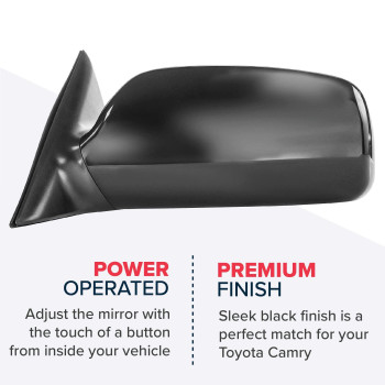 Dependable Direct Driver Side Mirror For Toyota Camry 2007 2008 2009 2010 2011 Power Adjusting Unpainted Left Nonheated Nonf