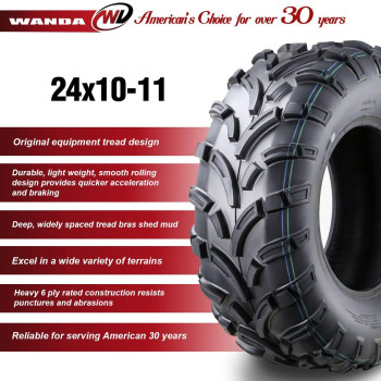 Wanda 2 New Atv Tires 24X1011 24X10X11 6Pr P37310279