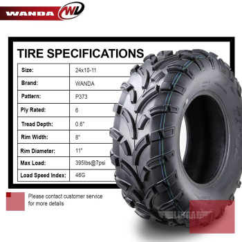 Wanda 2 New Atv Tires 24X1011 24X10X11 6Pr P37310279