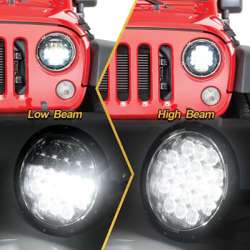 Spl 7 Inch Led Highlow Beam Newest Led Headlight With Drl For Wrangler Jk Tj Lj Cj H1 H2Black Pair