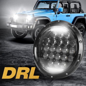 Spl 7 Inch Led Highlow Beam Newest Led Headlight With Drl For Wrangler Jk Tj Lj Cj H1 H2Black Pair