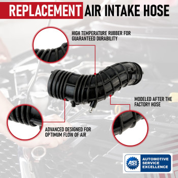 Air Intake Hose By Aa Ignition Air Box Filter Tube Compatible With Honda Accord 24L 20032007 Vehicles Replaces Part Numb