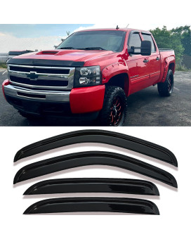 Tonoytim 94515 Truck Window Visors Rain Guards For 20072014 Chevy Silveradogmc Sierra 1500 2500Hd 3500Hd Crew Cabavalanchesu