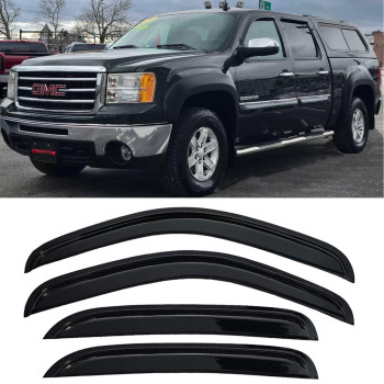 Tonoytim 94515 Truck Window Visors Rain Guards For 20072014 Chevy Silveradogmc Sierra 1500 2500Hd 3500Hd Crew Cabavalanchesu