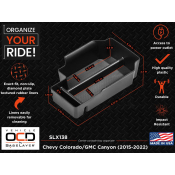 Vehicle Ocd Center Console Organizer Tray For Chevy Coloradogmc Canyon 20152022 Made In Usa Slx138