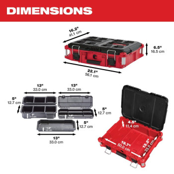 Milwaukee Electric Tool 48228424 Pack Out Tool Box 22 Red