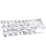 Cosmos 40 Pcs Silver Tone Plastic Car Letters Number Sticker 3D Emblem Trim Badge Decal Sticker