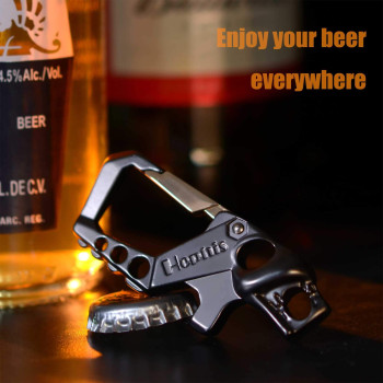 Hephis Heavy Duty Key Chain Bottle Opener Carabiner Car Key Chains For Men And Womenblack And Gold