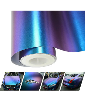 Vinyl Frog Chameleon Vinyl Wrap Matte Metallic Vehicle Film Purple To Blue Stretchable Air Release Diy Decals 12X60