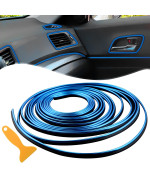 Car Interior Trim Strips 164Ft5M Universal Blue Car Decor Car Gap Fillers Automobile Molding Line Decorative Accessories Diy