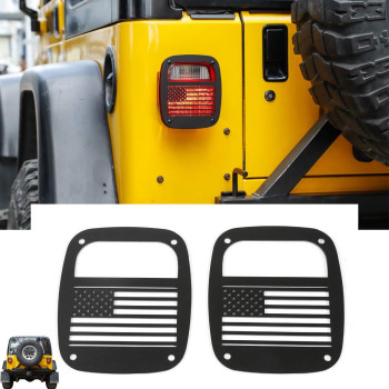 Rttcz Metal Tail Light Guards Covers For Rear Taillights 19872006 Jeep Wrangler Yj Tj Accessories Tjus Flag