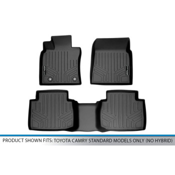 Maxliner Custom Fit Floor Mats 2 Row Liner Set Black Compatible With 20182022 Toyota Camry Standard Models Only No Hybrid