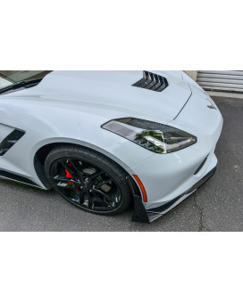 For 20142019 Chevrolet Corvette C7 Z06 Stage 3 Style Front Bumper Lower Splitter Side Extension Winglets Abs Plastic Carbo